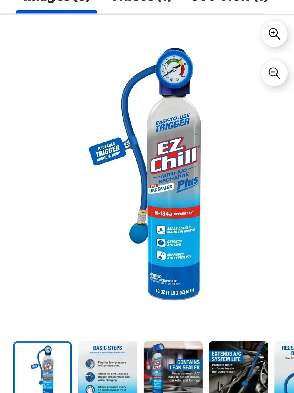 2 Cans Of R-134a Auto A/C Recharge Canister - Blue - Picture 1 of 2